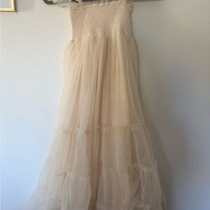 Elegant Cream Dress Girls Indie Blue